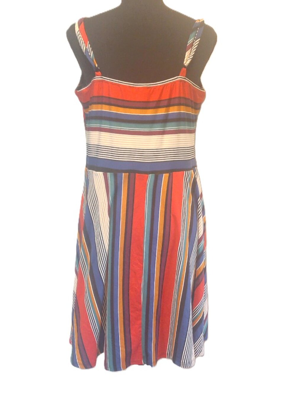 Venus Retro Multi-Color Striped Ruched Cami Dress - Picture 3 of 16